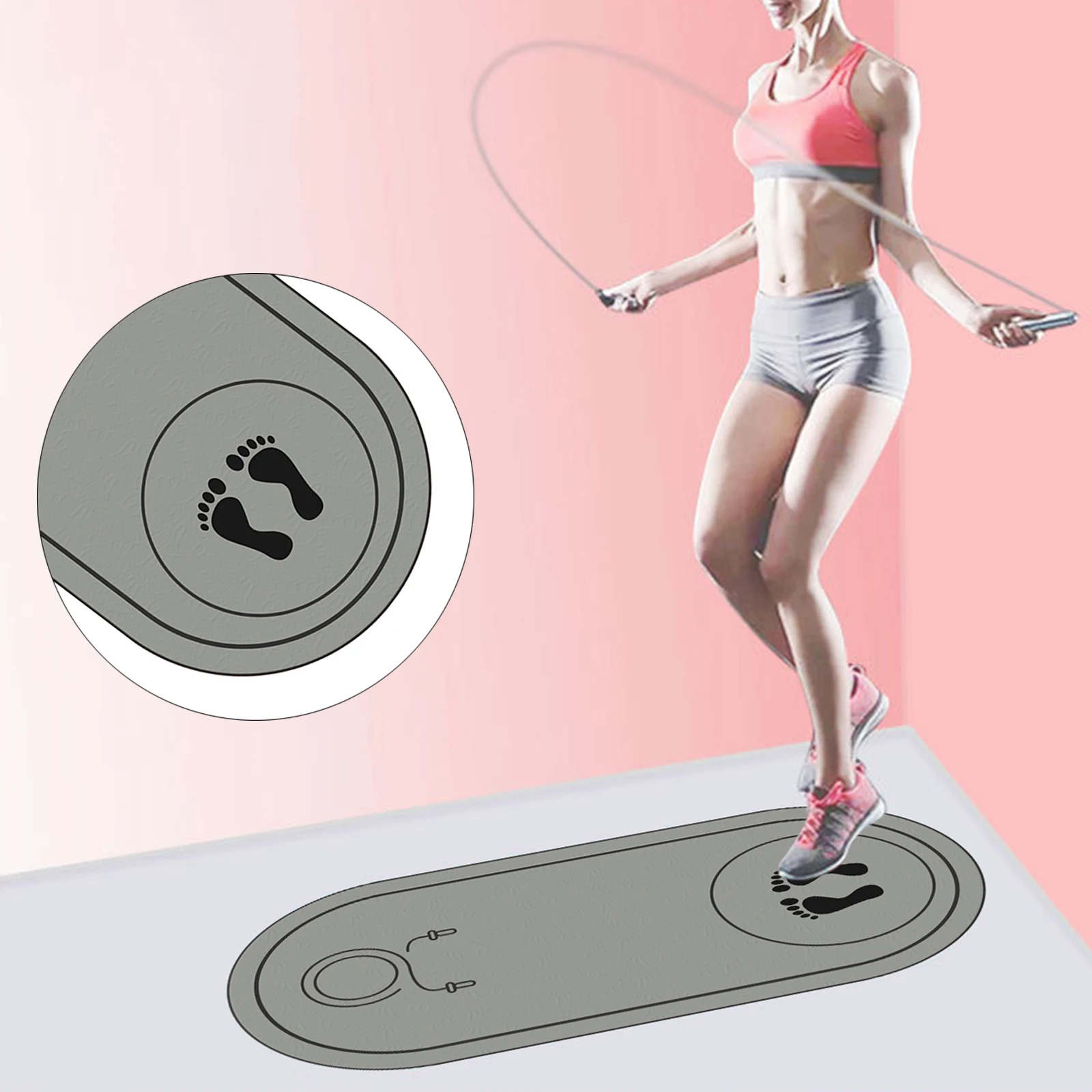

1pc Textured Surface TPE Yoga Mat Fitness Rope Skipping Buffer Sports Pads