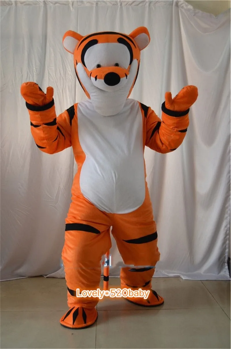Оранжевый костюм талисмана тигра для косплея вечерние костюмы взрослых забавная