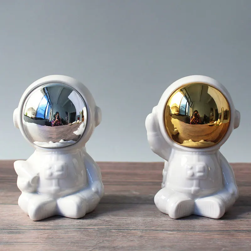 Скандинавские Инс креативный керамический астронавт Копилка скульптура