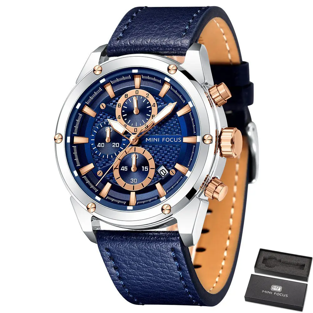 Часы-Хронограф Мужские кварцевые модные спортивные брендовые Роскошные