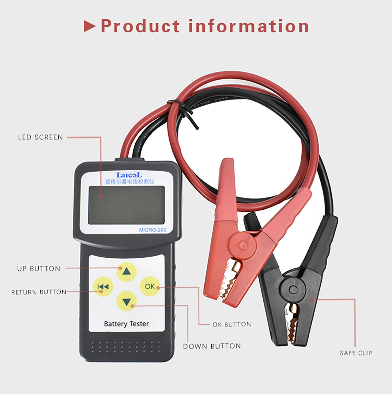 Professional diagnostic tool Lancol Micro 200 Car Battery Tester Vehicle Analyzer 12v cca battery system tester USB for Printing |