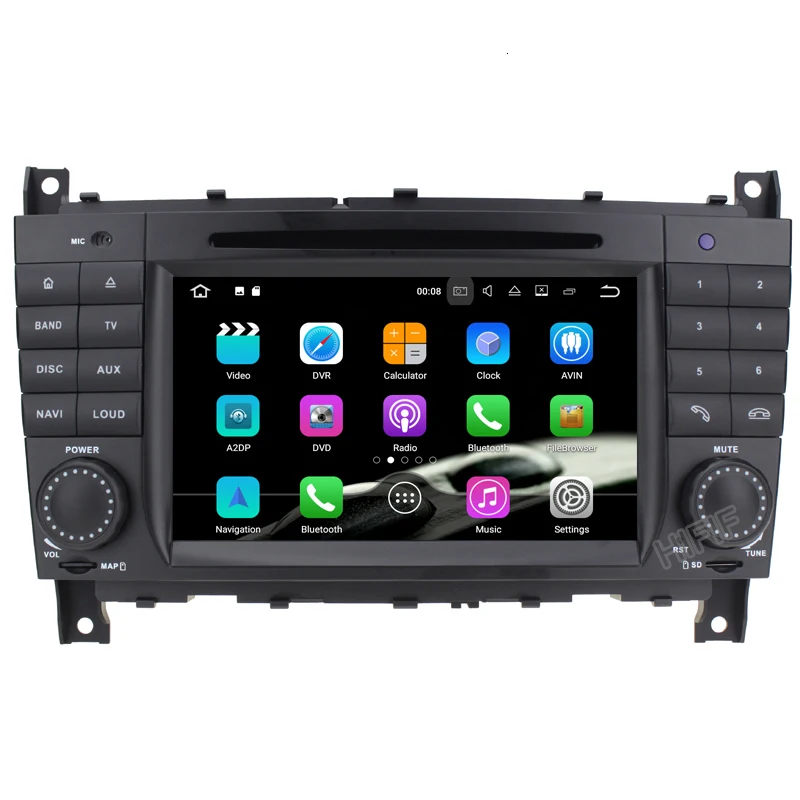Автомобильный DVD плеер IPS HD 6 ядер Android 10 для Mercedes Benz C Class W203 2004 2007 Авторадио Стерео