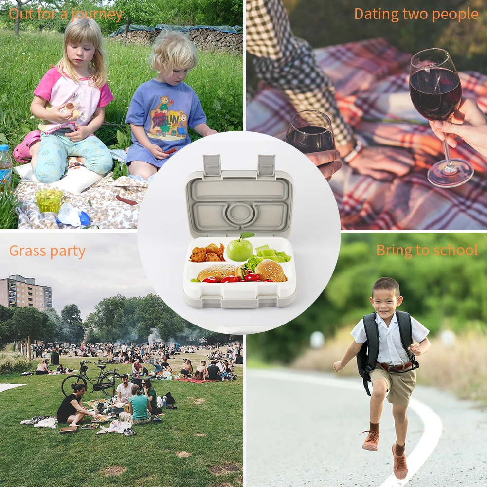 BPA Free Lunch Box For Kids With Compartment Microwavable Cartoon Bento Leakproof Food Container Lunchbox Picnic School | Дом и сад