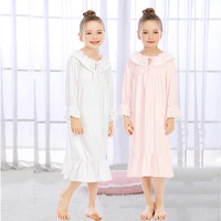 children girl lolita dress princess sleepshirts vintage kid ruffles nightgowns courtly style toddler nightdress lounge sleepwear