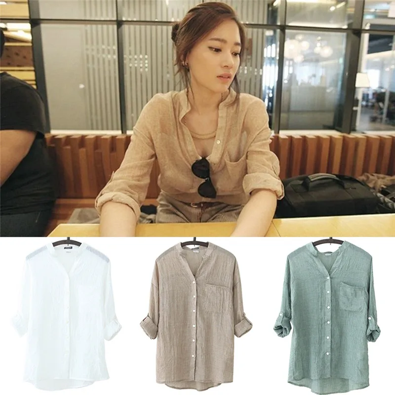 Однотонная блузка-туника с круглым вырезом топы женские офисные повседневные