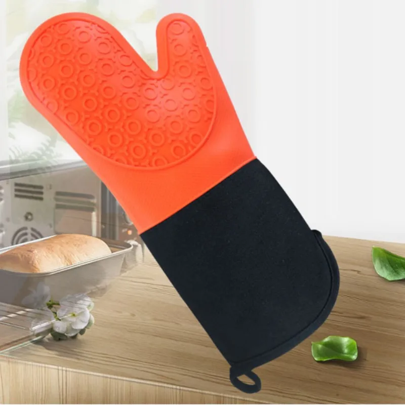 

1 чехол из поликарбоната и силикона длинные плотные перчатки бытовые термостойкого Non-slip рукавица и прихват для микроволновой печи столовая...