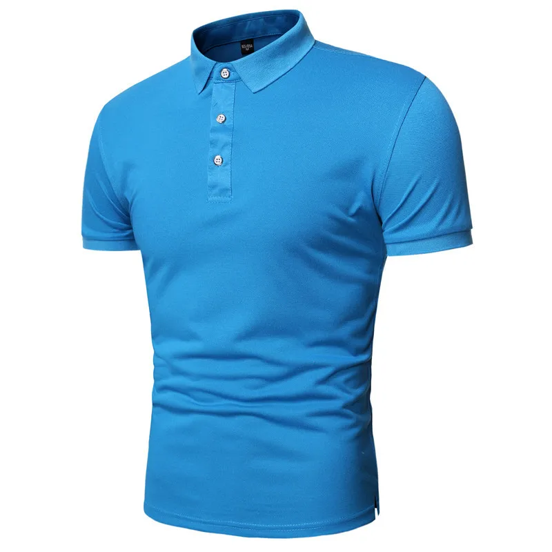 

2021 new short-sleeved Polo shirt men's simple casual fashion solid color Polo shirt men's lapel advertising shirt
