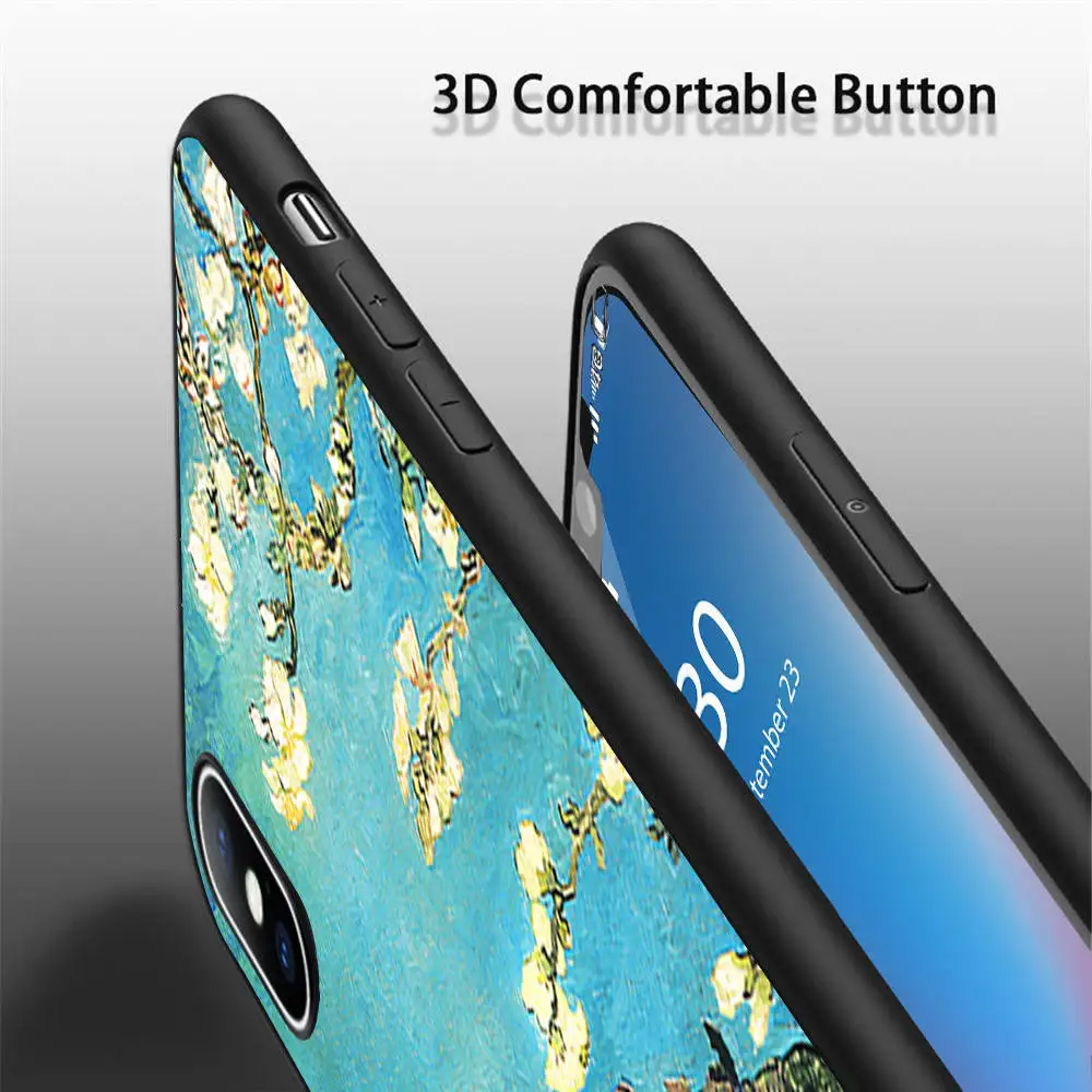 Coque Almond Branches In Bloom Soft Silicone Phone Case for iPhone 11 Pro Max X 5S 6 6S XR XS 7 8 Plus Cover | Мобильные телефоны и