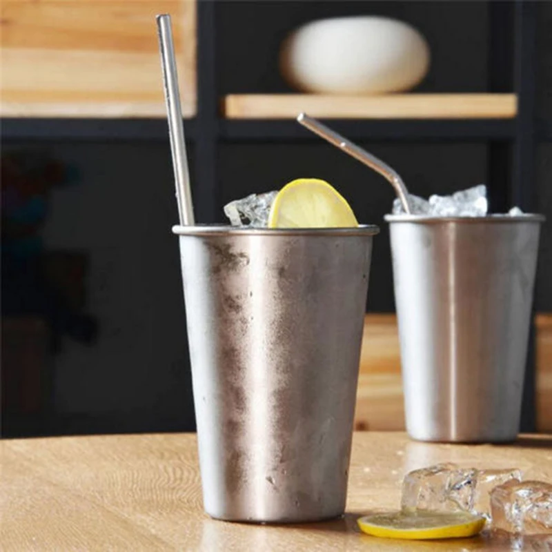 

350ml/500ml Stainless Steel Pint Glasses Mugs Tumbler Metal Cup Unbreakable Stackable Cups Juice Beer Coffee Water Tea