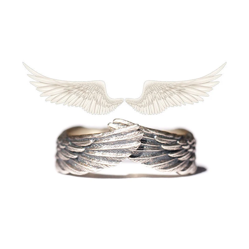 

Angel Wings Rings Adjustable Opening Ring for Men Women Couple Fashionable and Elegant Can Easily Match Your Clothes New Style