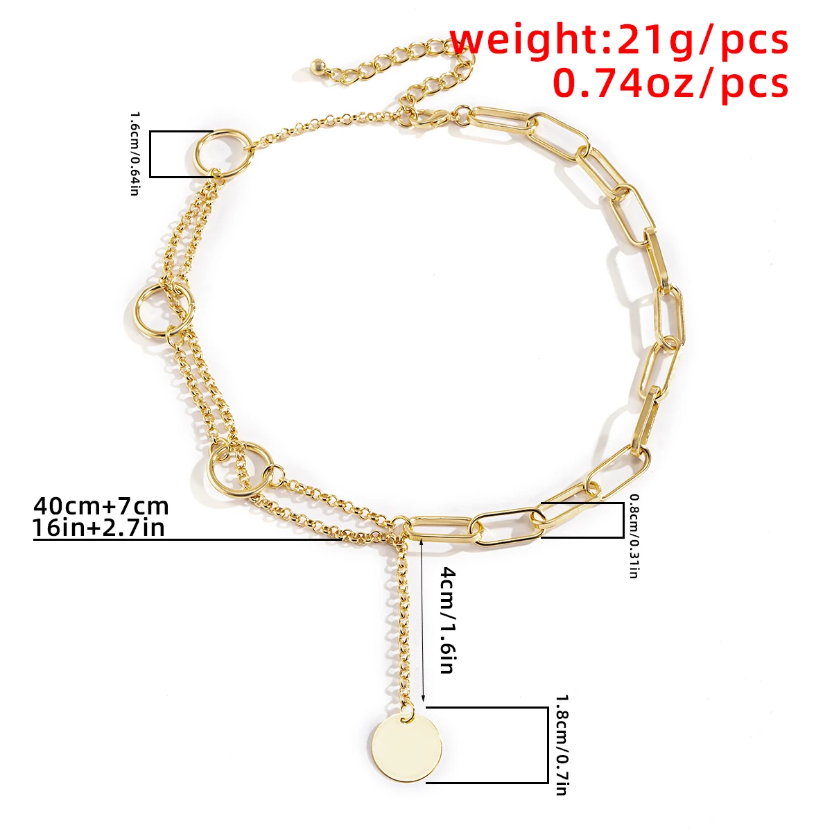 

New Korean Geometric Circle Coin Long Tassel Pendant Necklace For Women Gold Color Chain Collares Aesthetic Indie Couple Jewelry
