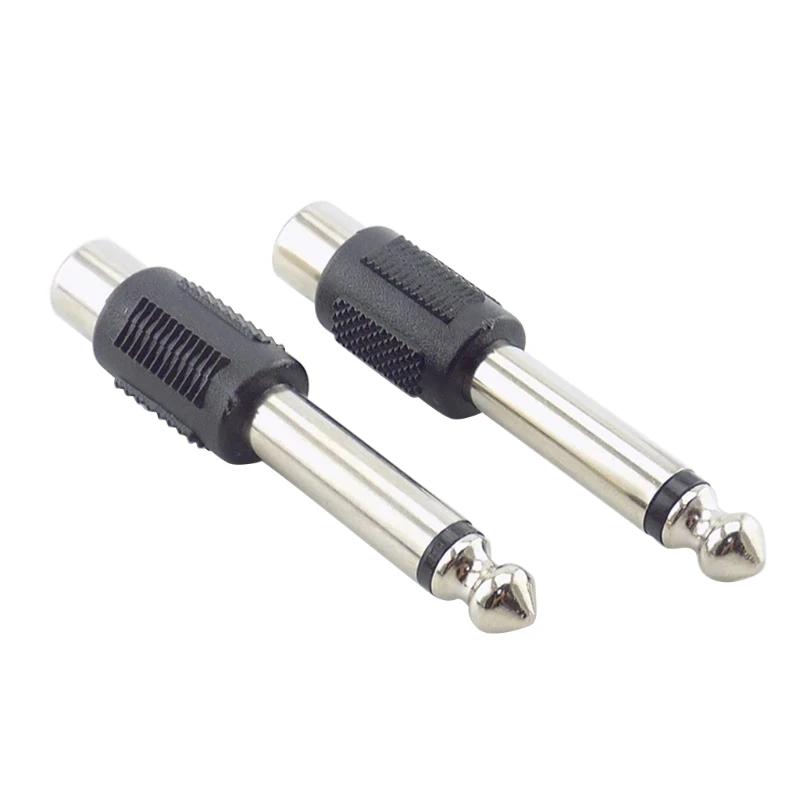 

1/4in 6.35mm Male Plug to RCA Female Jack Speaker Connector RCA Plug Adapter to Stereo Jack 6.3 MM Male Plug Microphone