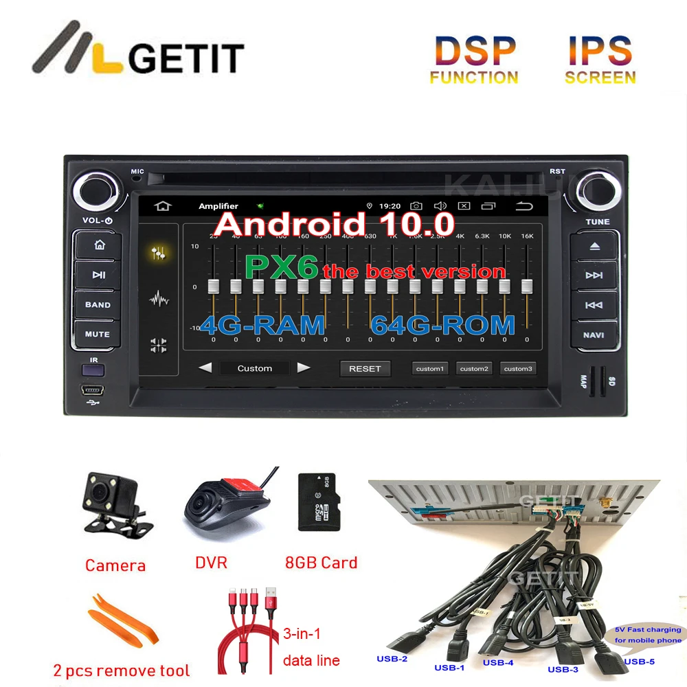 5 USB DSP Android 10 автомобильный DVD видео стерео радио плеер навигация для Kia Cerato Sportage