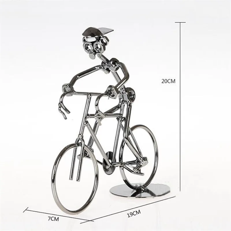 Креативная металлическая скульптура для велосипедистов статуя велосипедиста