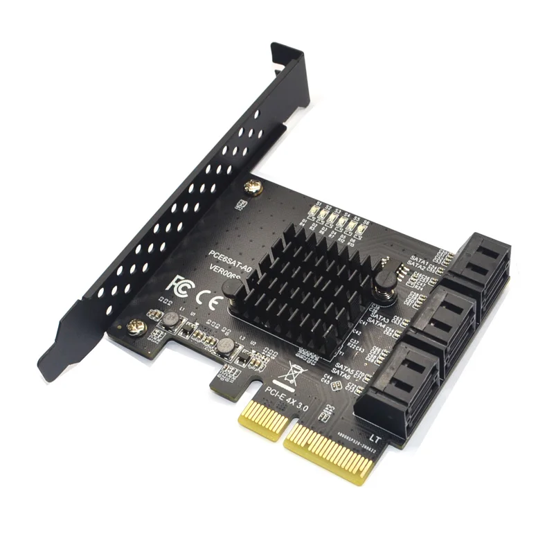 Адаптер SATA PCI e 6 портов 3 0 к Express x4 плата расширения SATA3.0 PCIe PCI-e контроллер для HDD ASMedia