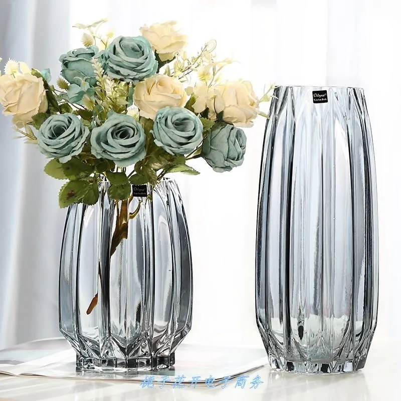 

Vases Creative Large Glass Bottle Transparent Home Decor Hydroponic Terrarium Lily Rose Vase Living Room Flower Decoration