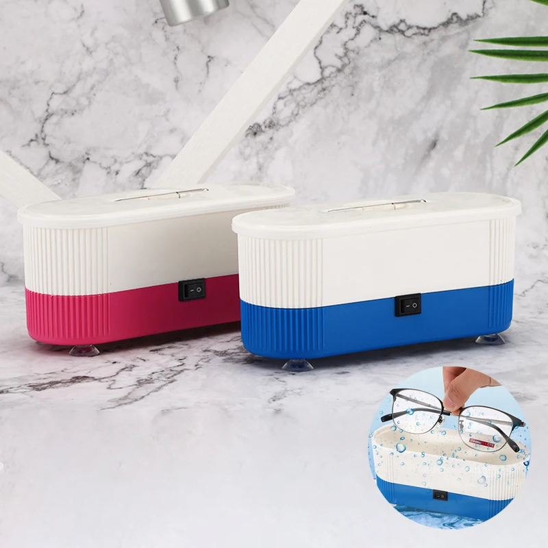Portable Mini Ultrasonic Bubble Cleaner Glasses Cleaning Machine Optical Glasses Contact Lens Automatic Small Vibrator Cleaner