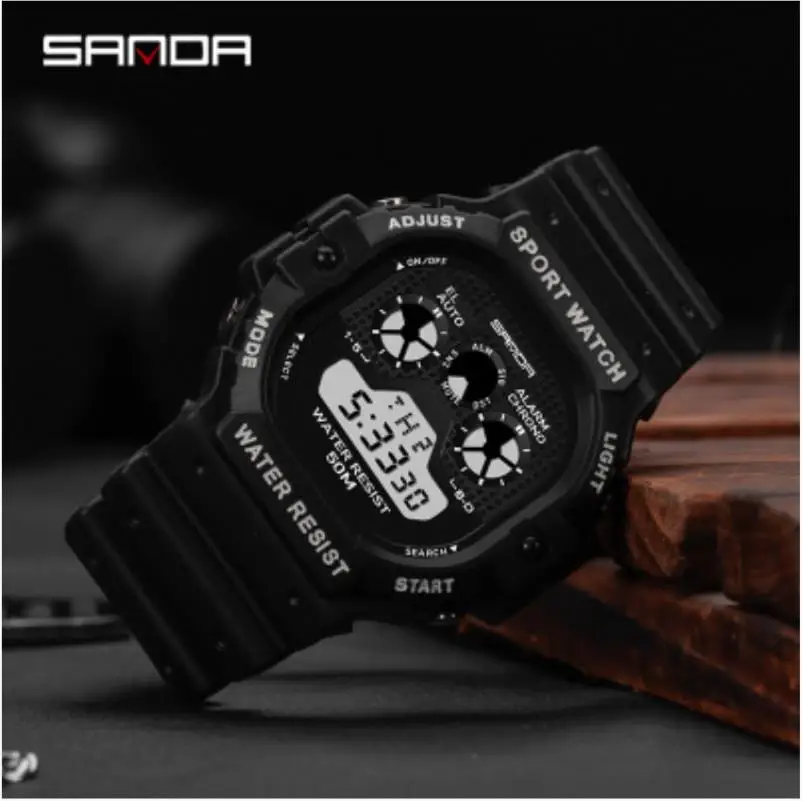 

New multifunctional sports watch men's and women's watches student business waterproof square electronic watch issued on behalf