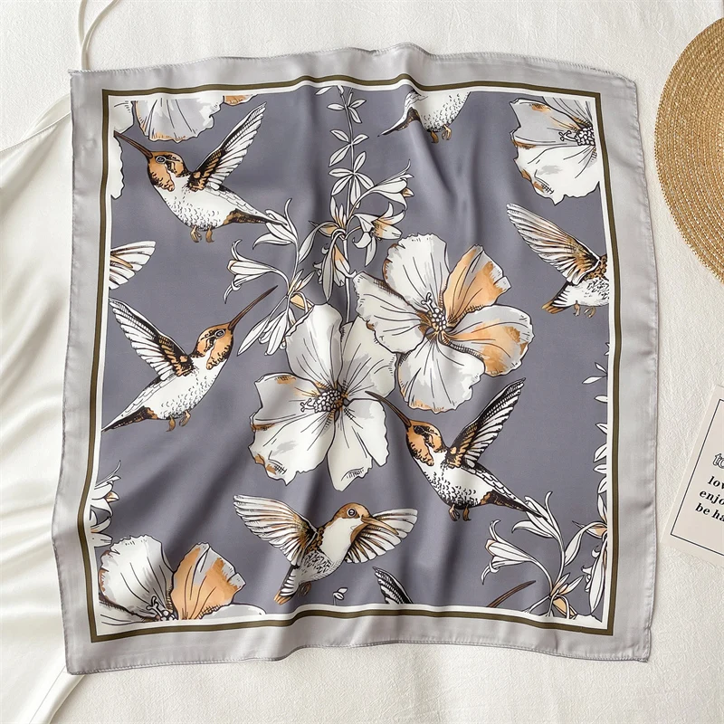 

Новый Шелковый Регулируемый шарф для женщин, шейный платок с принтом, женский платок для волос на руку и запястье, платок, бандана, шарфы