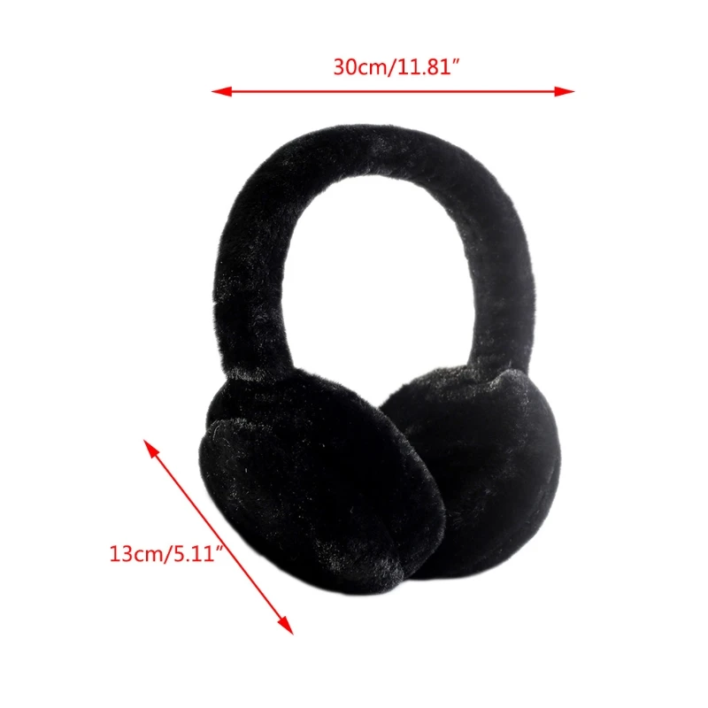 

Unisex Cute Faux Furry Earmuffs Headband Winter Warm Outdoor Windproof Solid Color Foldable Fluffy Ear Covers Warmers Hair Hoop