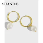 Женские серьги-подвески SHANICE из стерлингового серебра 925 пробы, круглые геометрические серьги-капельки с пресноводным жемчугом в стиле барокко