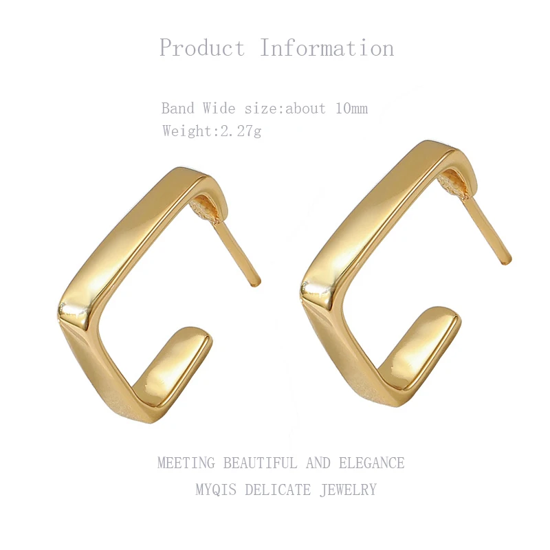 

Korean Luxury Geometry Stud Earring 18k Gold Pendientes Stamp S925 Earring Set For Women Girl 2021 Trend Jewelry Office 2019