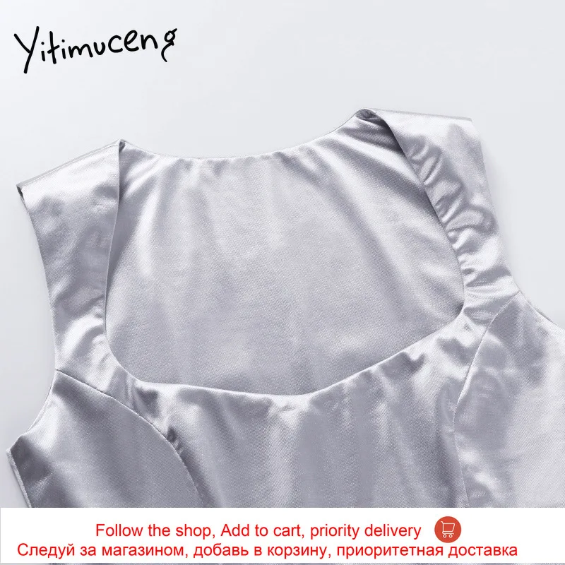 

Yitimuceng Crop Tops Women Clothes Korean Fashion White Black Summer 2021 Strapless Fitted Tank Top Vintage Patchwork Sexy New