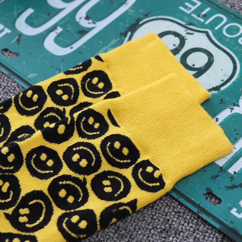 Осень/Зима [EIOISAPRA] Веселая Улыбка Модные уличные носки хип хоп парные забавные из