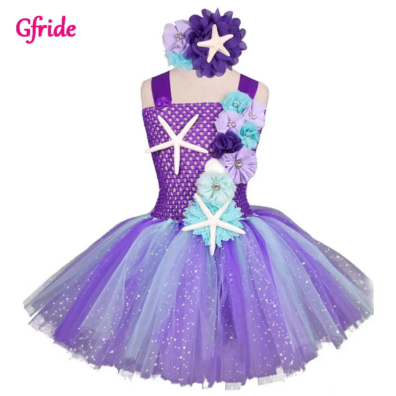 Детский Костюм Русалки для детей платье-пачка с цветами радуги и леденца платья