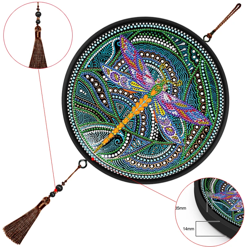 

Round Framed Tassel Diamond Painting Mural Animal Scenery Special Shaped Diamond Embroidery Mosaic Cross stitch kit Home Decor