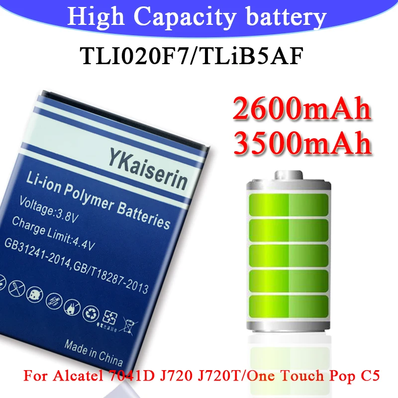 Аккумулятор для Alcatel One Touch Pop C5 OT 5036 5035D 5037D 5037A PIXI 4 5045D 2 5042D C7 7040 7041 7041D J720 J720T