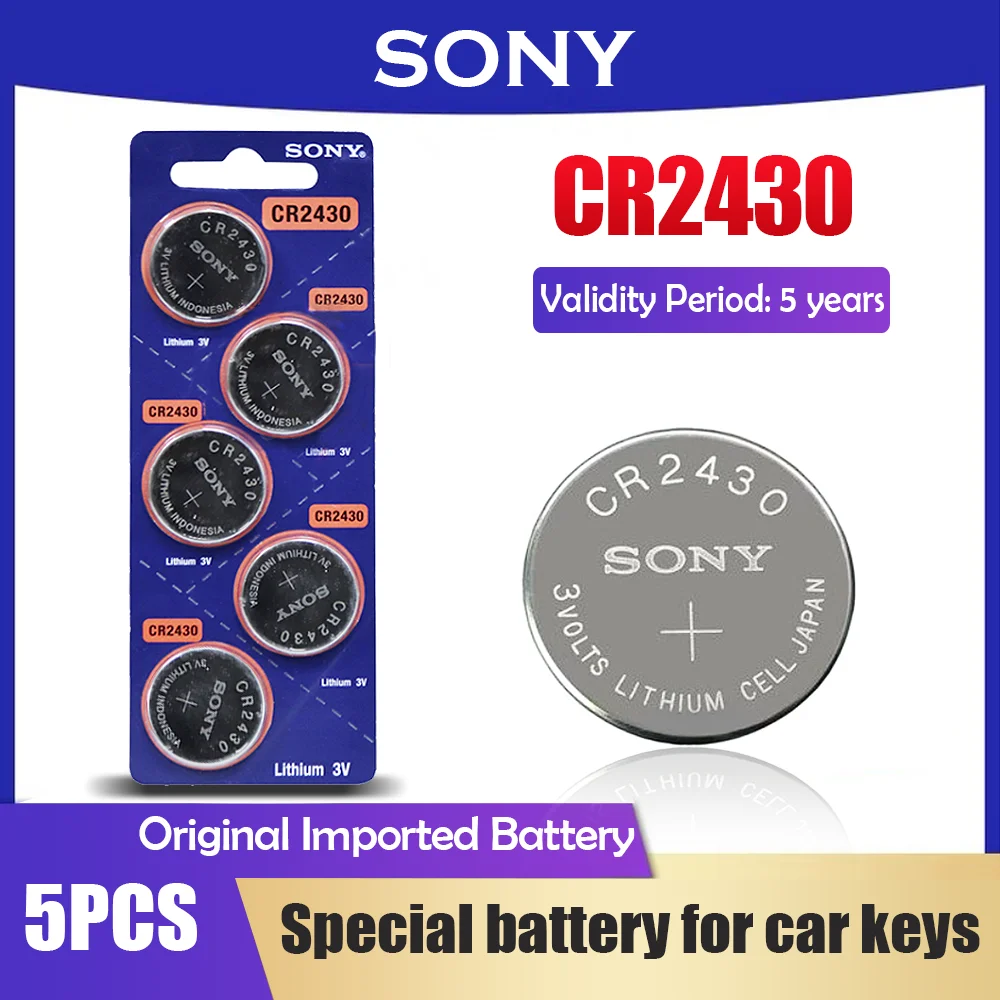 5 шт. оригинальный Sony CR2430 CR 2430 DL2430 BR2430 KL2430 3 В литиевая батарея кнопочная ячейка
