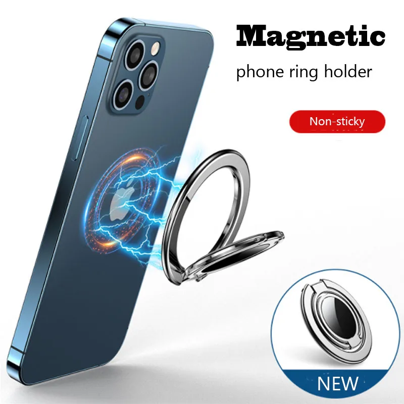 magnetic cell phone ring holder compatible with iphone 12 13 series magsafe removable cell phone grip kickstand free global shipping