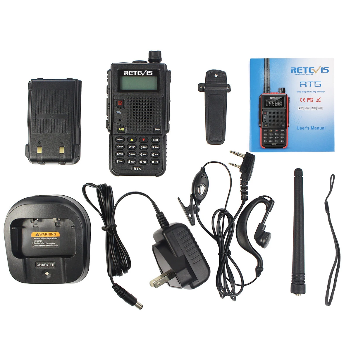 

Retevis RT5 Walkie Talkie 7W 128CH Dual Band VHF UHF VOX FM Radio Scanner Amateur cb Ham Radio Communicator HF Transceiver