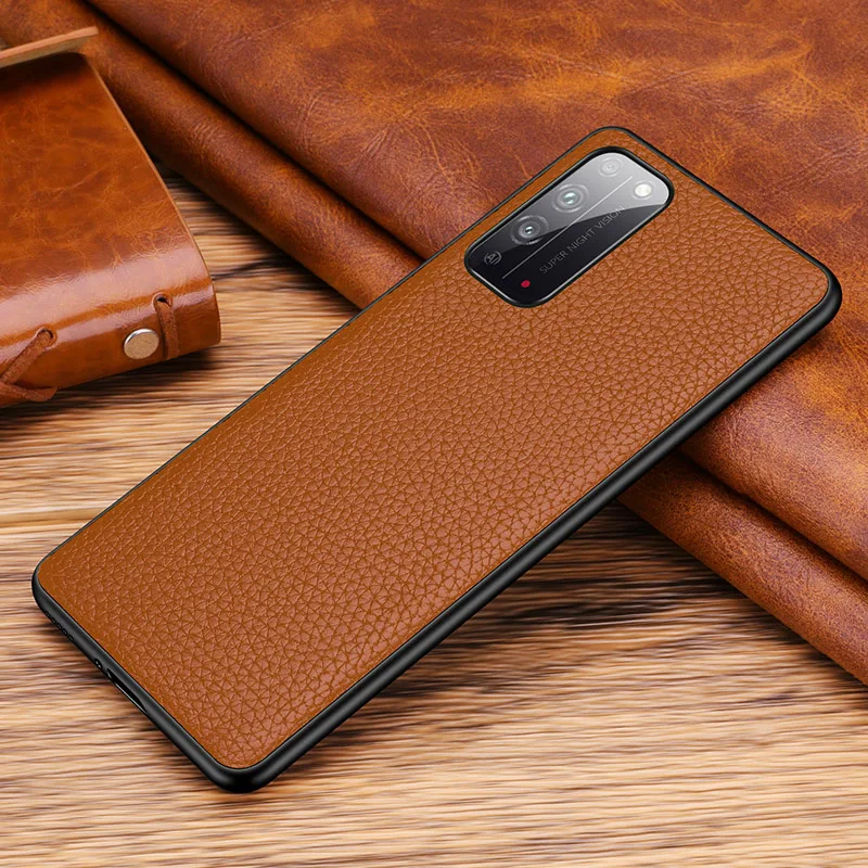 

Phone Cover for Huawei Honor 30S X10 Case Genuine Leather Back Casing with Litch grain for Huawei Honor 30 Pro X 10 Cases