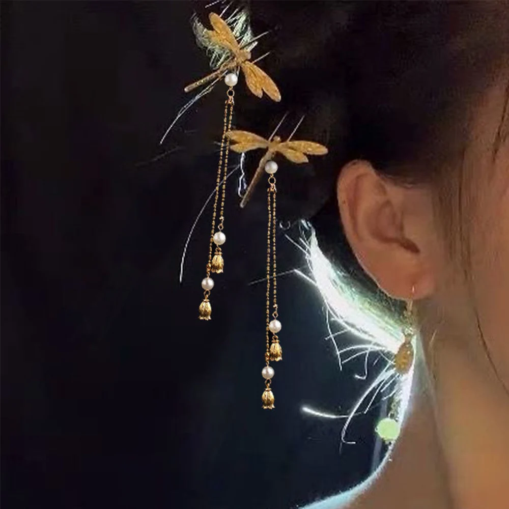 

1/5 Pcs Antique Style Dragonfly Hair Forks Jewelry Hairpin Bridal DIY Headwear Hair Sticks For Women Hair Accessories