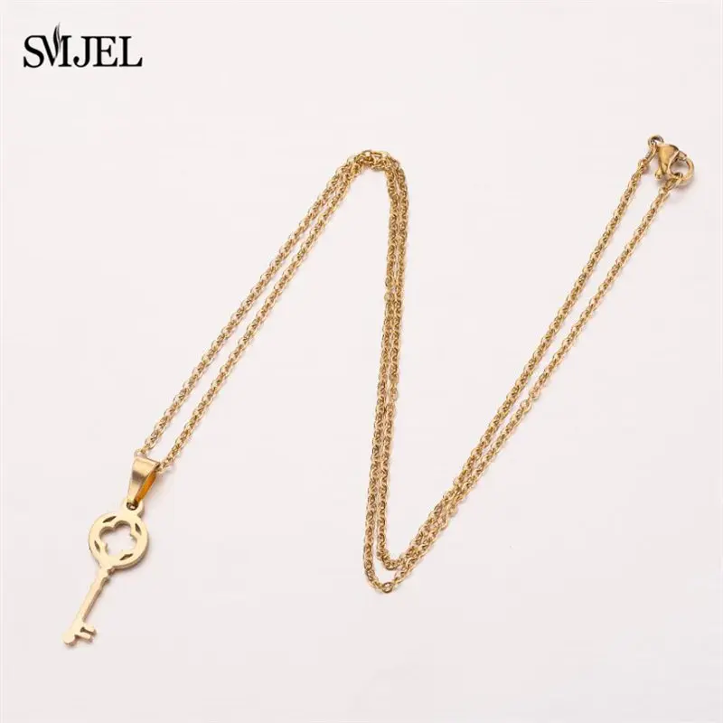 SMJEL богемное женское ожерелье из нержавеющей стали ключ кулон для женщин Мода