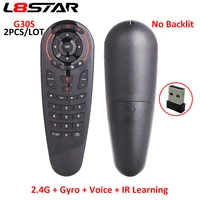 l8star 2pcs g30s smart air mouse 33 key ir learning voice search 6 axis gyroscope remote control for andorid smart tv tv box