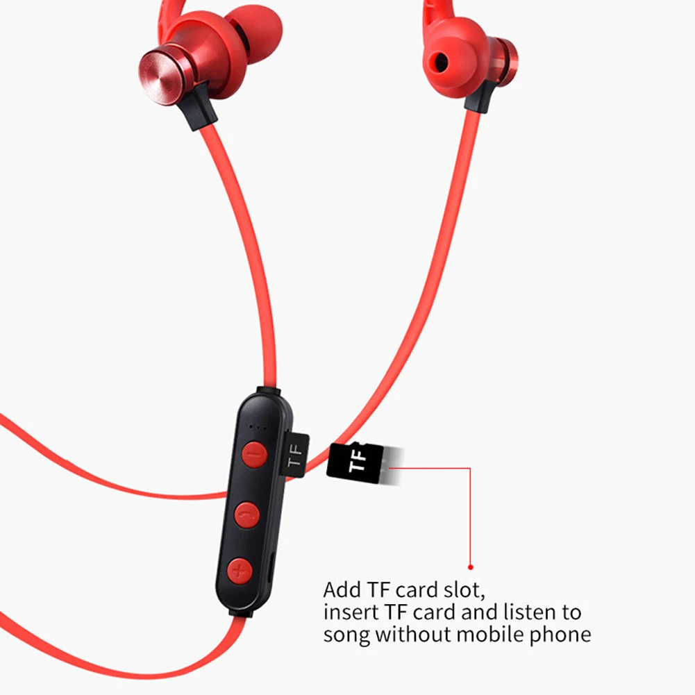 With Microphone HIFI TF Card Fitness Bluetooth 5.0 Waterproof Mobile Phone Sweatproof Running Sport Magnetic Wireless Headset |