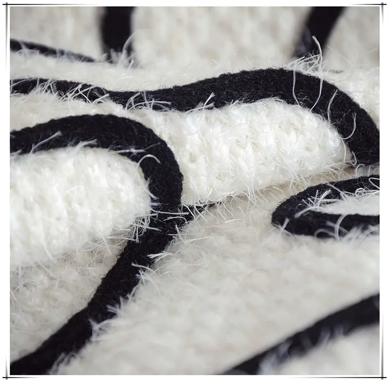 

Runway Brand Autumn Winter Embroidery Long Sweater Women Long Lantern Sleeve Sweaters Pullovers Loose pull hiver femme CC376