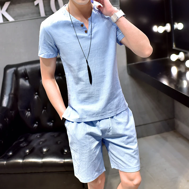 

Summer 2021Two Piece Set Men Short Sleeve T Shirt Cropped Top Shorts Men's Tracksuits Design Fashion T-shirt Tracksuit Set New