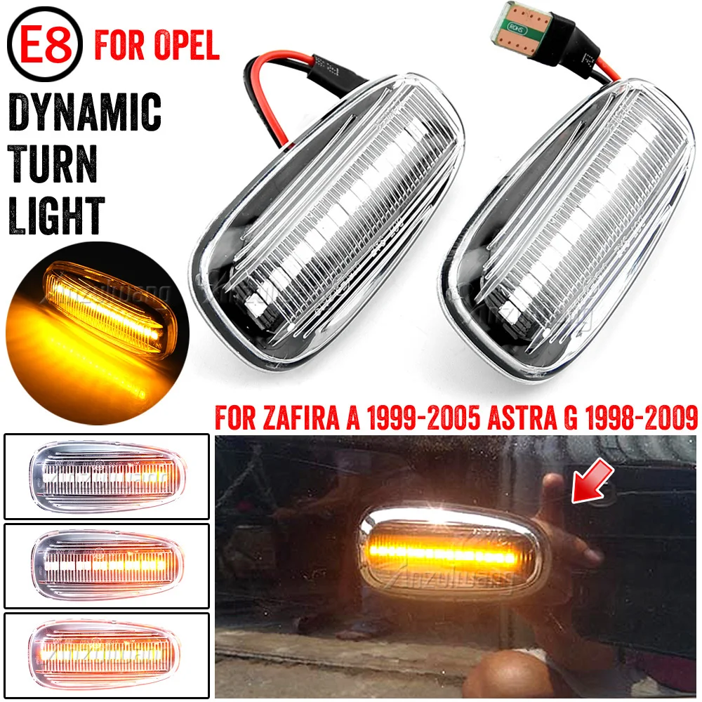 

LED Dynamic Side Marker Turn Signal Blinker Flowing Water Blinker Flashing Light For Opel Zafira A 1999-2005 Astra G 1998-2009