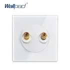 2 аудиоразъема Wallpad Хрустальная стеклянная панель настенная розетка заземленная с защитным замком для детей