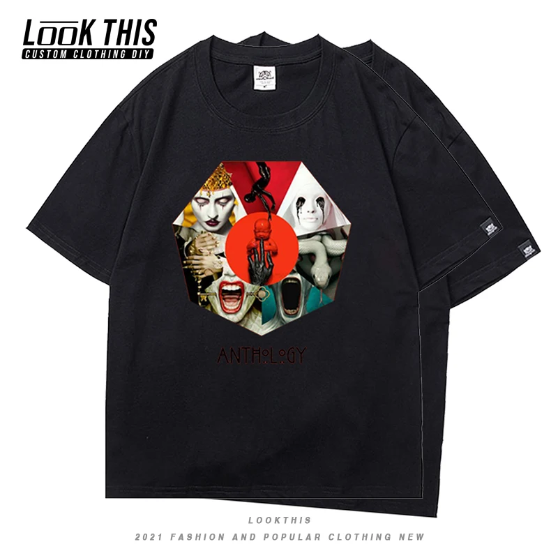 

American Horror Story Oversized T-shirt Punk 1984 Letter Print Men T-shirt Boys Harajuku Streetwear High Quality Tops & Tees