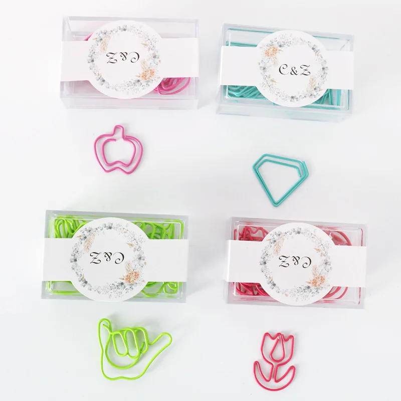 

Cute Color Flower Hand Apple Paper Clip Creative Student Bookmark Shape Paper Clip Stationery Office Folder