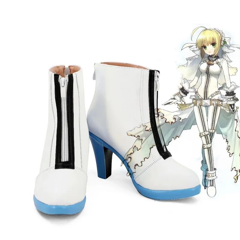 Высококачественные сапоги Fate EXTRA CCC Saber Bride для косплея обувь на заказ |
