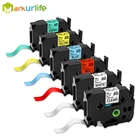 Markurlife, совместимая с фотомагнитами, ламинированная фотоэтикетка, фотоэтикетка tz241, 18 мм, черная на белом цвете, фотоэтикетка