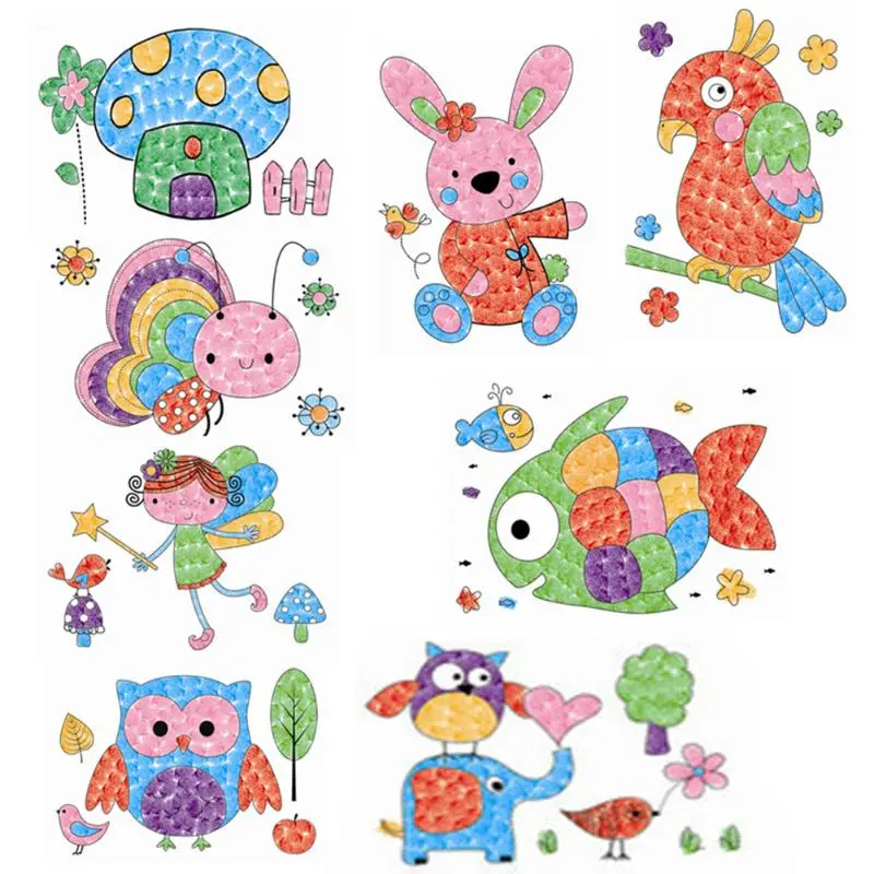 

8Pcs/Set Cartoon Kids Finger Painting Craft Colorful Diy Finger Paint Education Toys For Children Learning Picture Drawing Toys