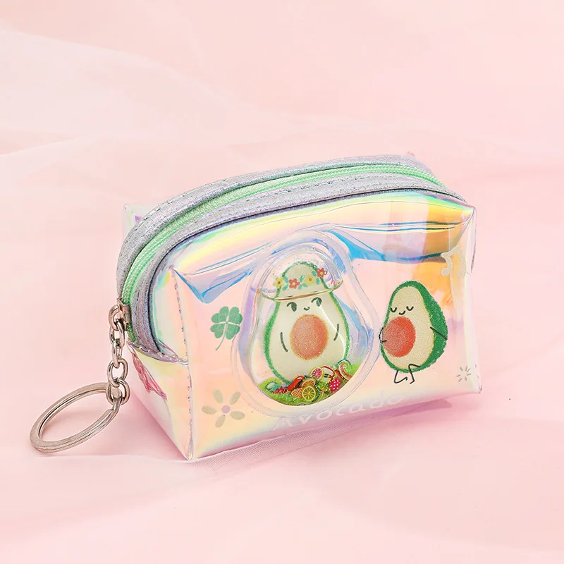 Маленькая сумка с лазерным наполнителем авокадо голографический женский