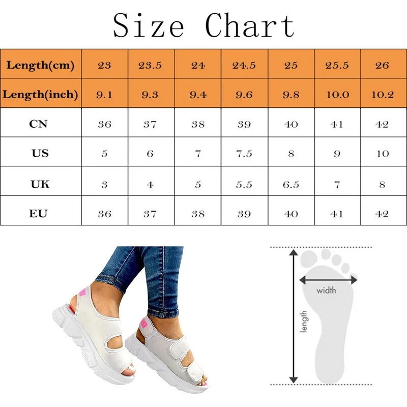 

Fashion Summer Women Sandals Casual Breathable Shoes Ladies Wedges Sandals Platform Velcro Platform Sandals Sporty Style 2021